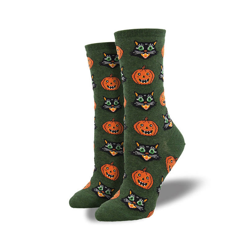 Lustige Halloween-Crew-Socken in Übergröße (4 Paar)