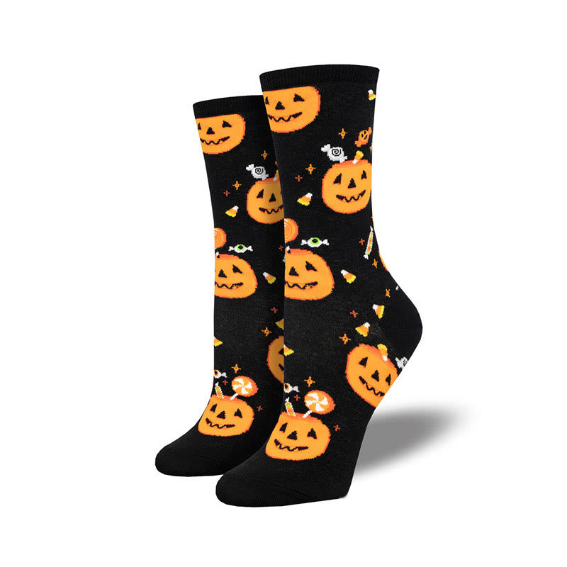 Lustige Halloween-Crew-Socken in Übergröße (4 Paar)