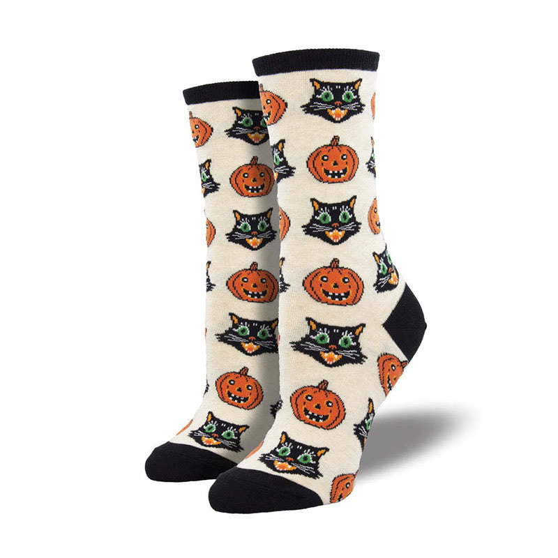 Lustige Halloween-Crew-Socken in Übergröße (4 Paar)