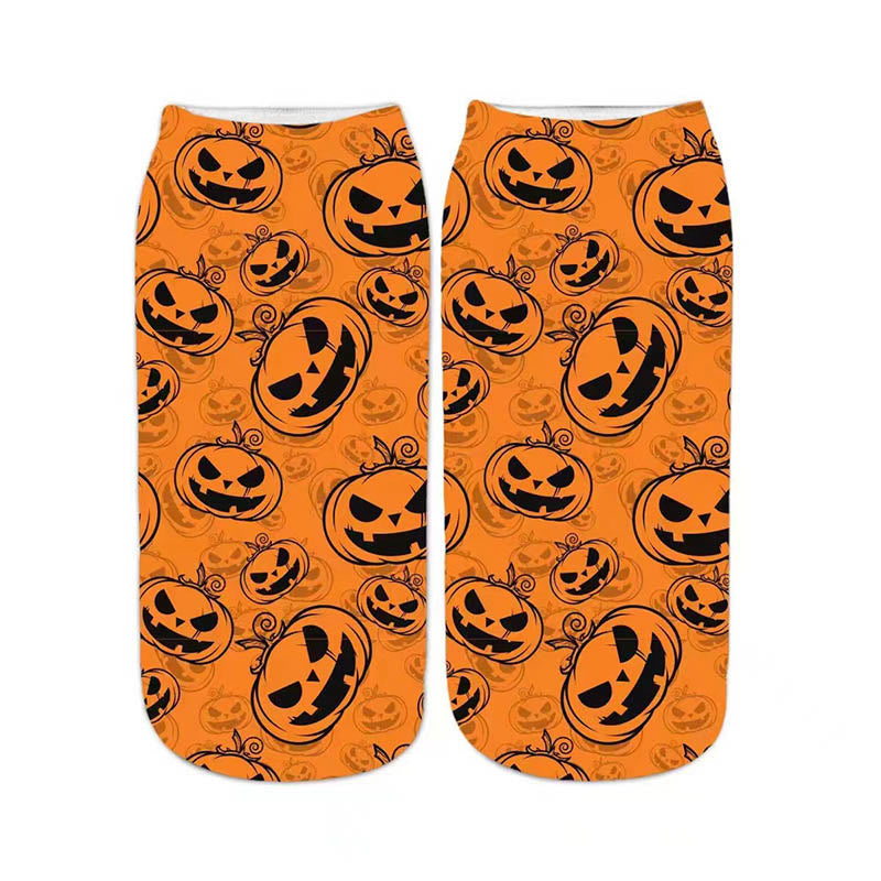 Viertelsocken mit Kürbis-Spukhaus-Motiv in Übergröße (5 Paar) - image 4