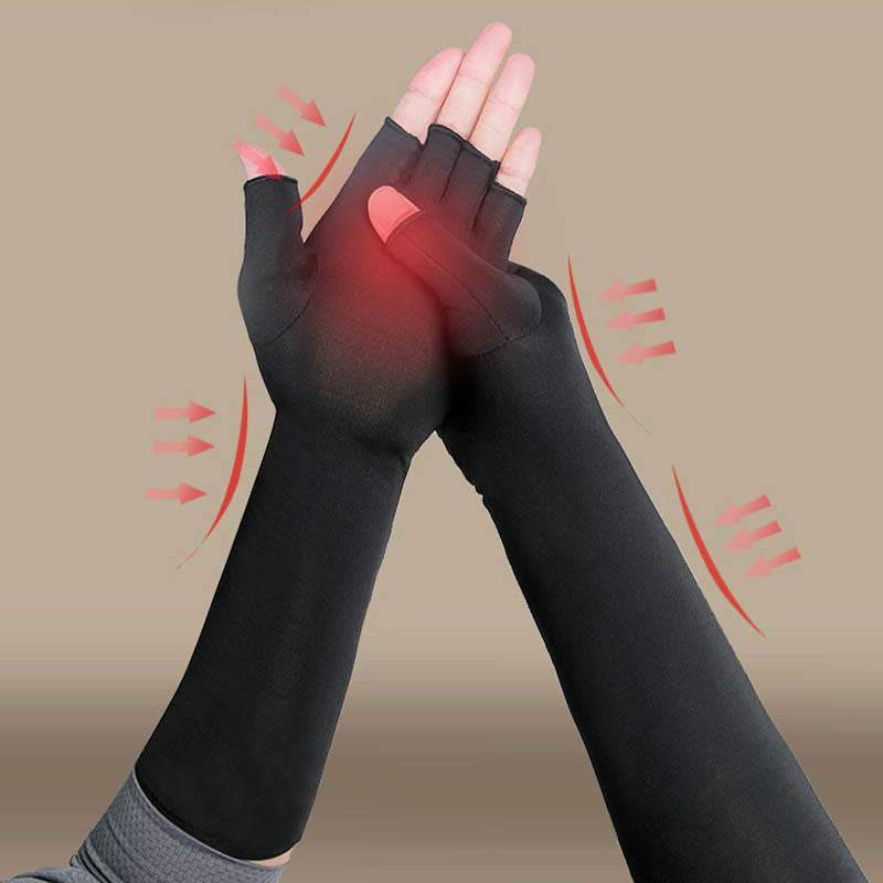 Lange Kompressionshandschuhe zur Linderung von Arthritis-Schmerzen