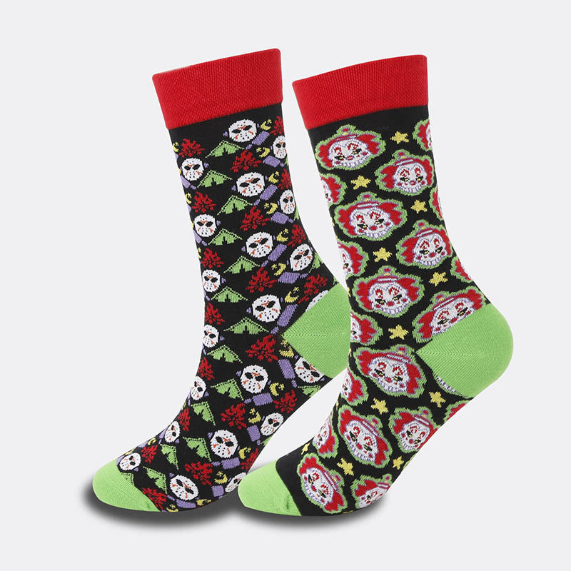 Crew-Socken mit Hexenschädel und Kürbismotiv in Übergröße (4 Paar) - image 4