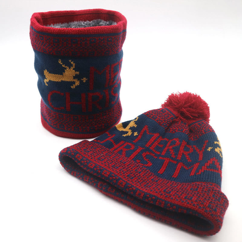 Weihnachtsmütze und Schal 2 in 1 Set - Wein - Einheitsgröße - image 7