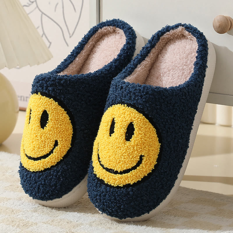 Hausschuhe mit Cartoon-Smiley in Übergröße - Marineblau - US 11-12 - image 9
