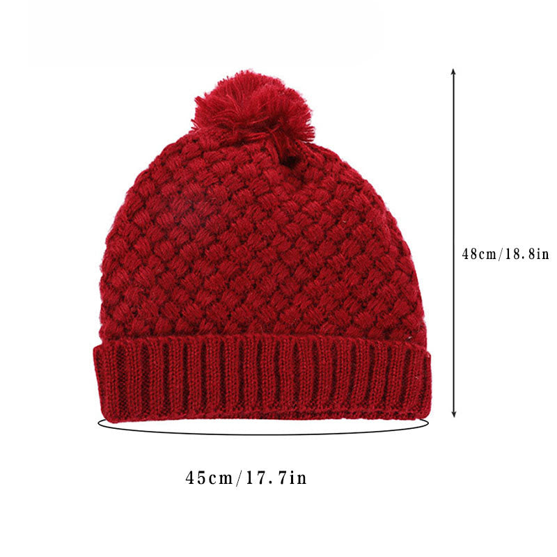 Winter Fleece Strickmütze Schal 2 in 1 Set