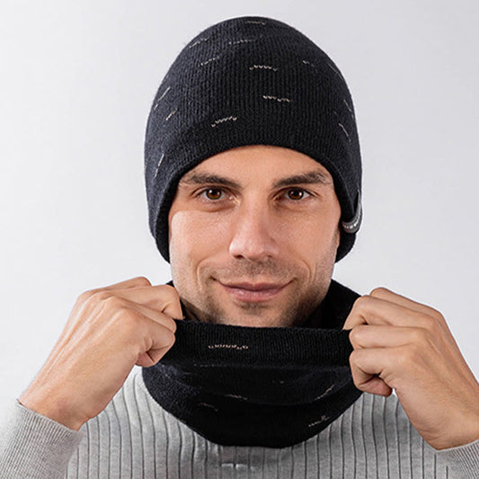 Modisches, warmes Beanie-Schal-Set, 2-in-1-Set