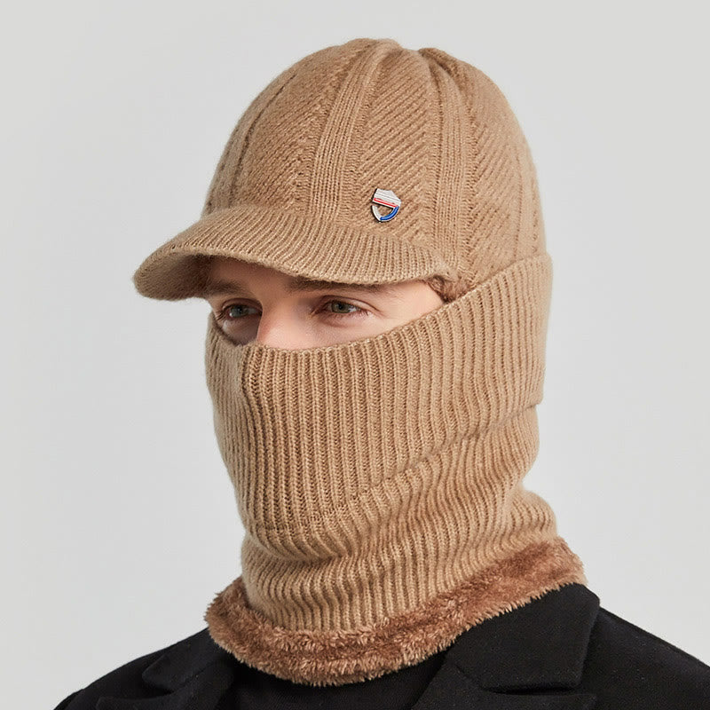 Winterstrickmütze mit Kapuze - Khaki - Einheitsgröße - image 12