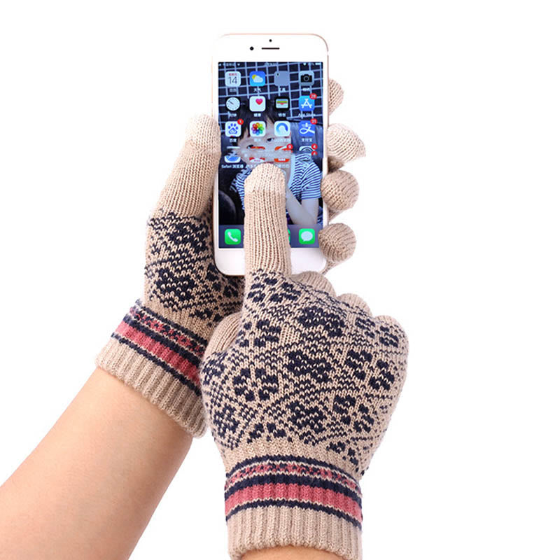 Touchscreen-Handschuhe, Beanie-Schal, 3-in-1-Set