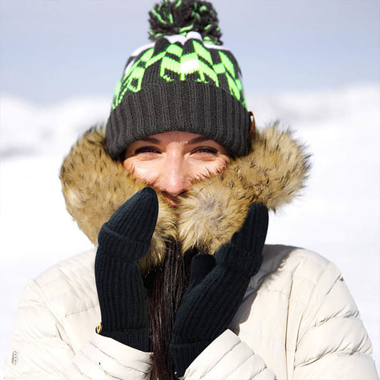 Warme fingerlose Strickhandschuhe für den Winter