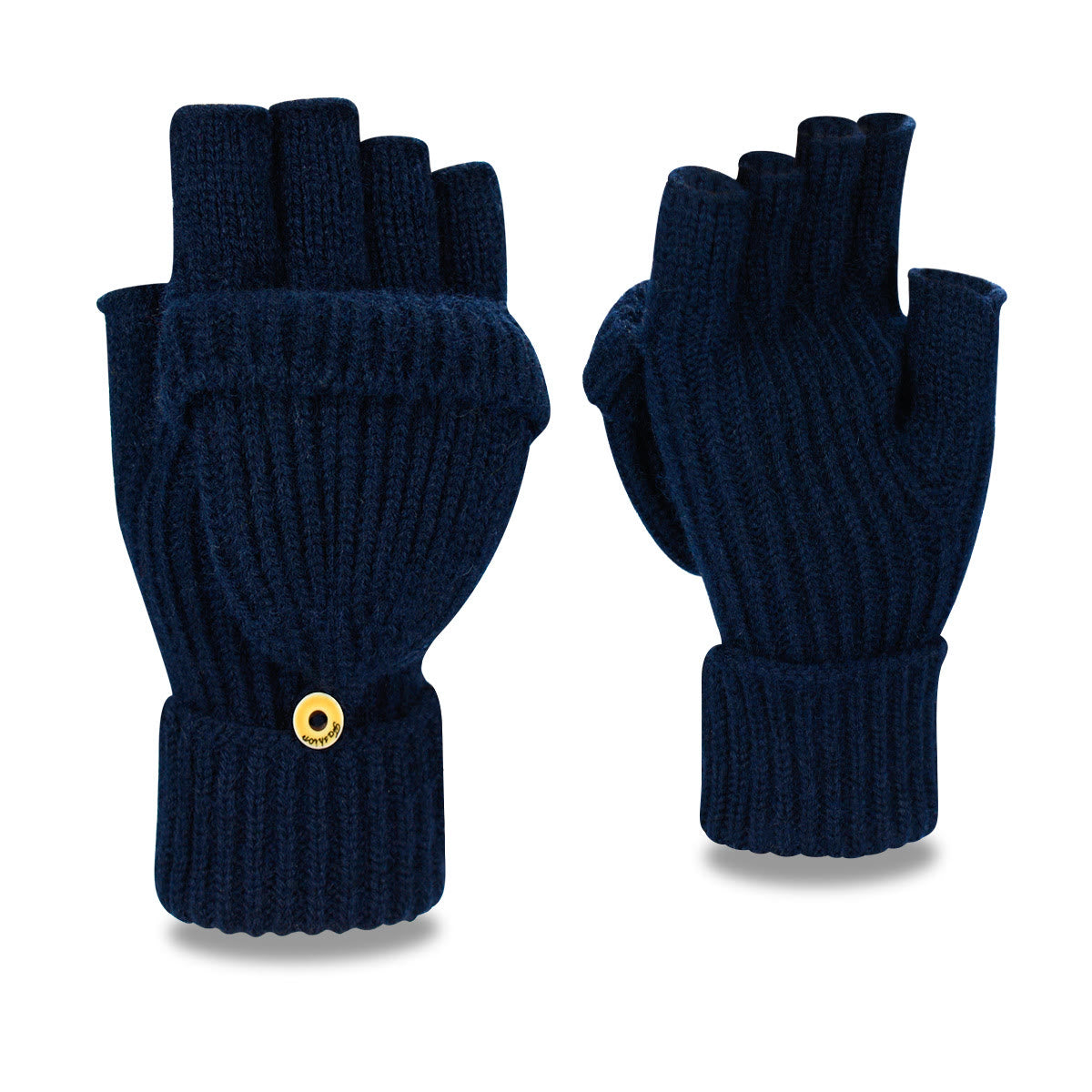 Warme fingerlose Strickhandschuhe für den Winter - Marineblau - Einheitsgröße - image 17
