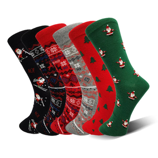 Weihnachtsmodische Viertelsocken in Übergröße (6 Paar) - Mehrfarbig - EU38-45 (US5-11) - image 1
