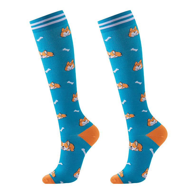 Lila Kompressionsstrümpfe mit Welpenmuster (6 Paar) - image 6