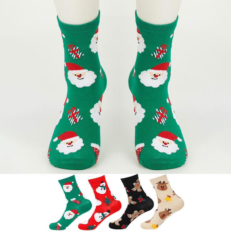 Süße Weihnachts-Viertel-Socken in Übergröße (4 Paar) - Mehrfarbig - EU37-42 (US4-8,5) - image 1