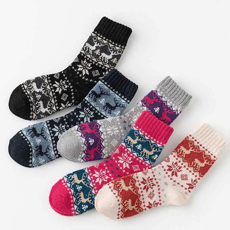 Viertelsocken der Weihnachtselch-Serie (5 Paar)