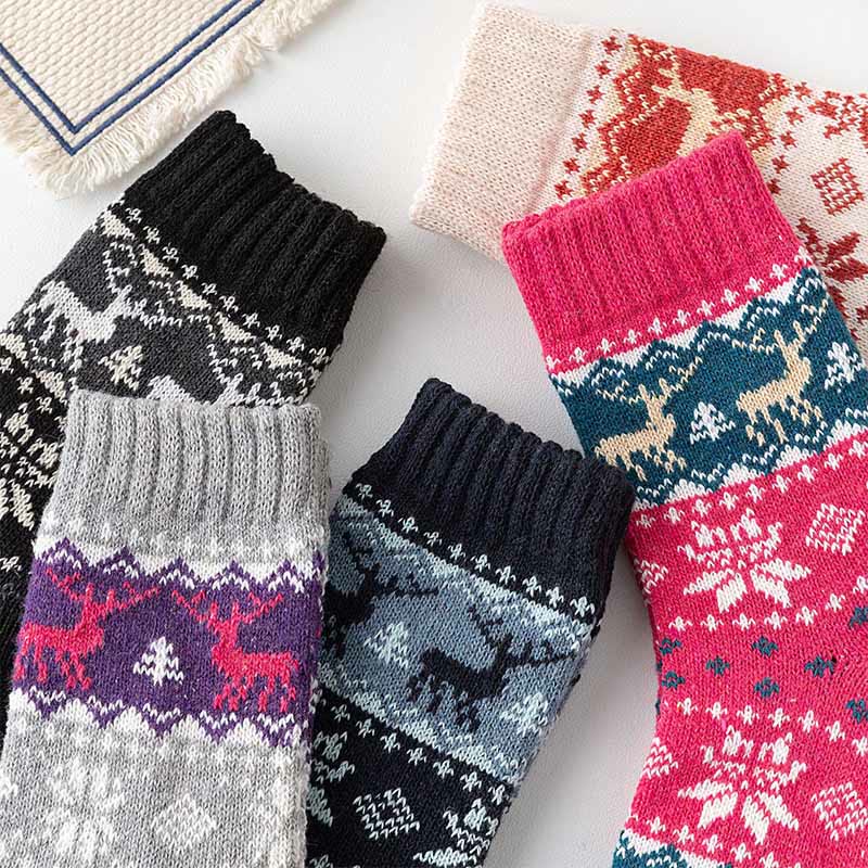 Viertelsocken der Weihnachtselch-Serie (5 Paar)