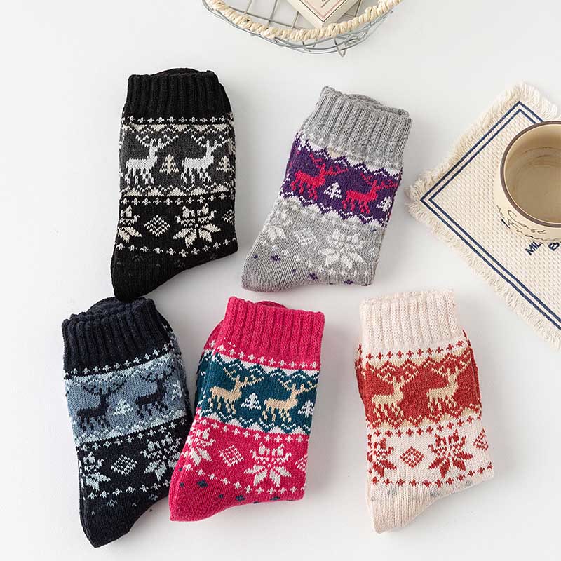Viertelsocken der Weihnachtselch-Serie (5 Paar)