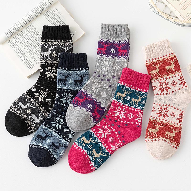 Viertelsocken der Weihnachtselch-Serie (5 Paar)