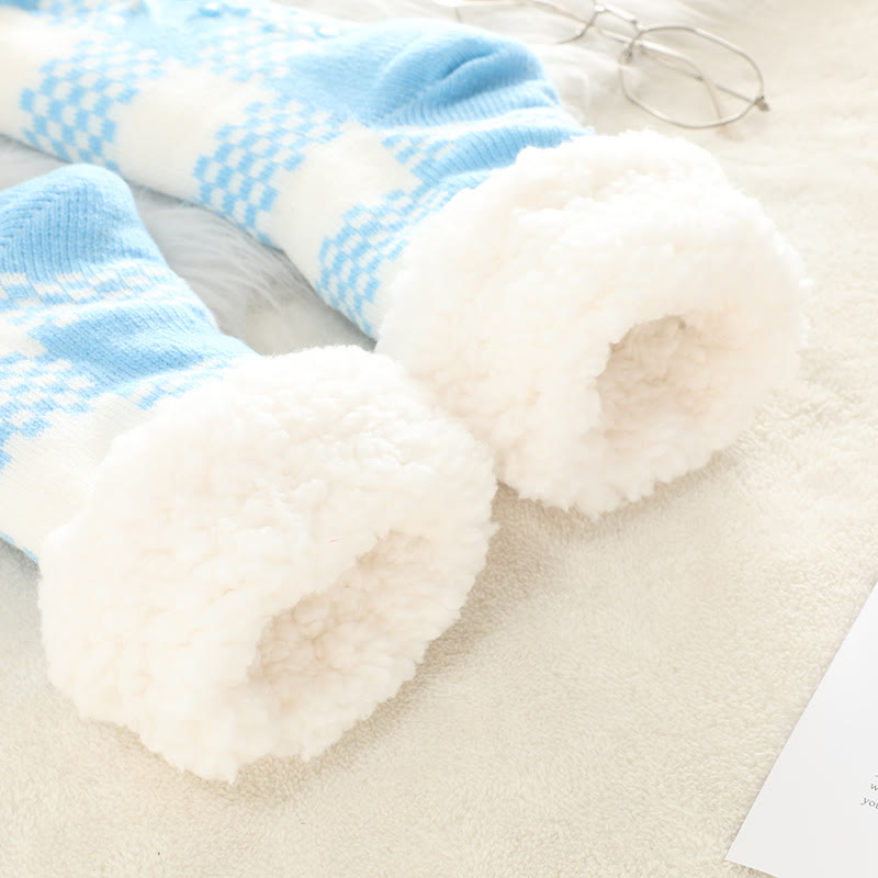 Übergrößen-Hausschuhsocken mit Gittermuster