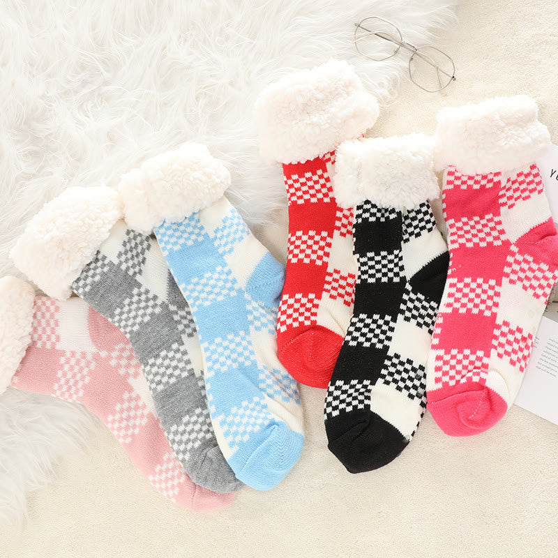 Übergrößen-Hausschuhsocken mit Gittermuster