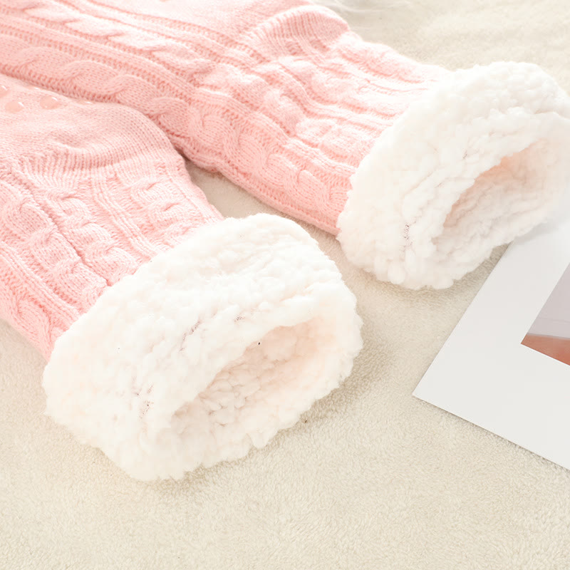 Reinfarbige Lammfell-Hausschuhsocken - image 6