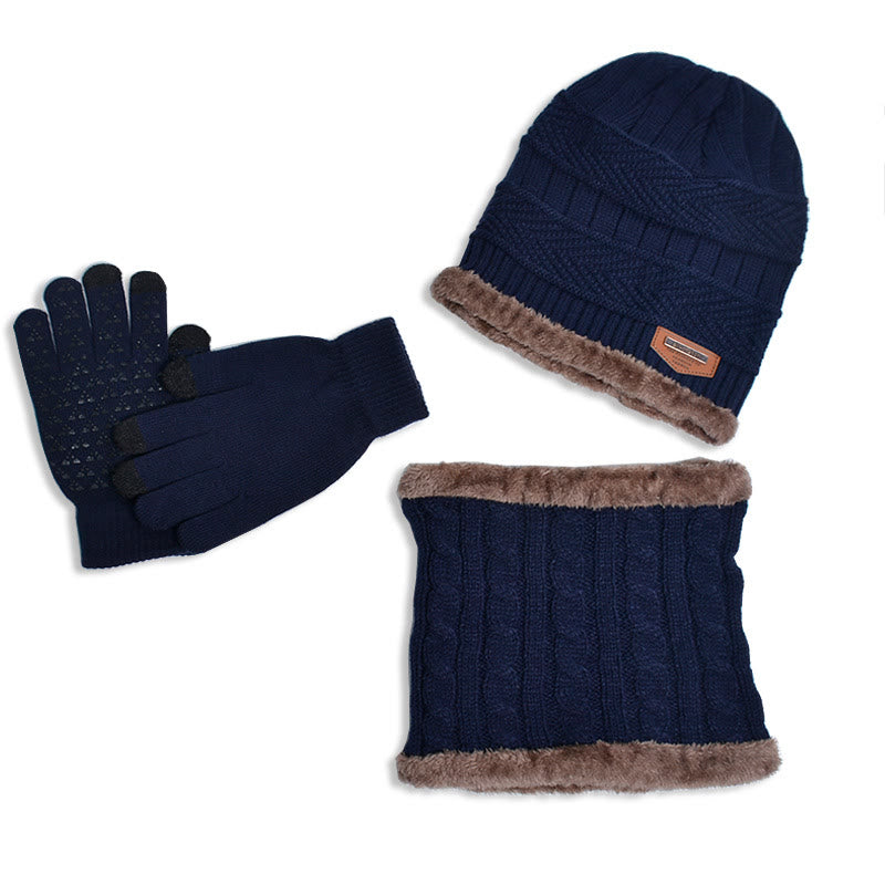 Winter Warme Handschuhe Beanie Schal 3 In 1 Set