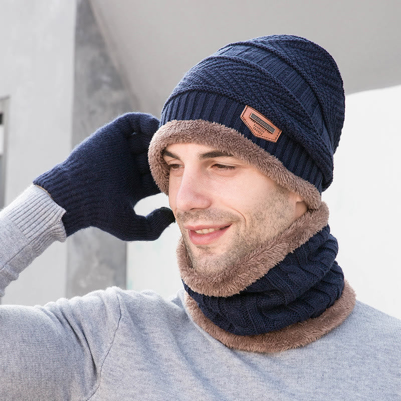 Winter Warme Handschuhe Beanie Schal 3 In 1 Set