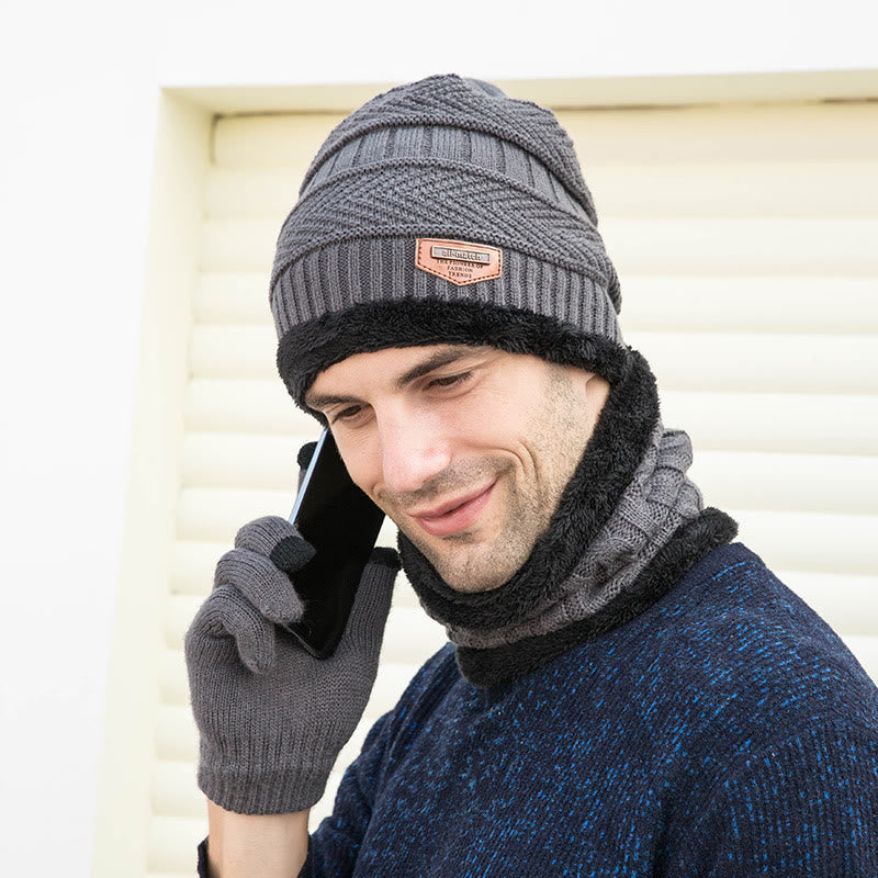 Winter Warme Handschuhe Beanie Schal 3 In 1 Set