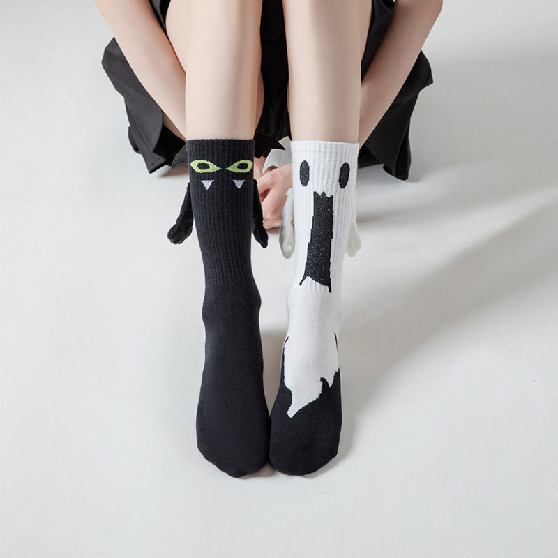 Ghost Magnetic Attraction Quarter-Socken in Übergröße (2 Paar) - Mehrfarbig - EU36-44 (US3-10) - image 1