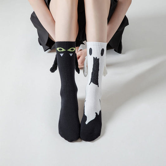 Ghost Magnetic Attraction Quarter-Socken in Übergröße (2 Paar) - Mehrfarbig - EU36-44 (US3-10) - image 1