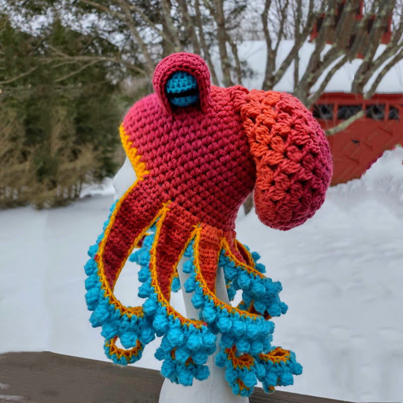 Bunte Oktopus-Tentakel-Mütze in Übergröße