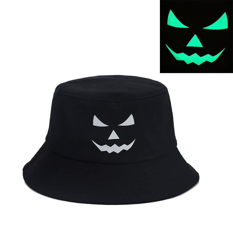 Plus Size Bucket Hat mit nachtleuchtendem Horror-Ausdruck - B - Einheitsgröße - image 2