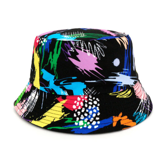 Plus Size Bucket Hat mit Blätter-Batikmuster
