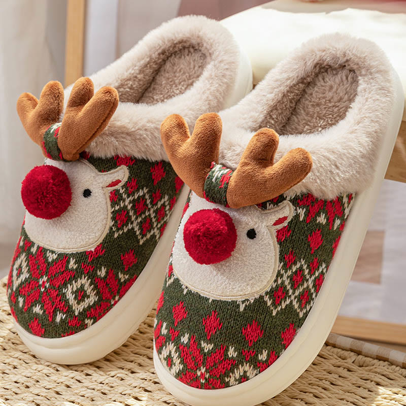 Weihnachts-Elch-Hausschuhe in Übergröße - image 4