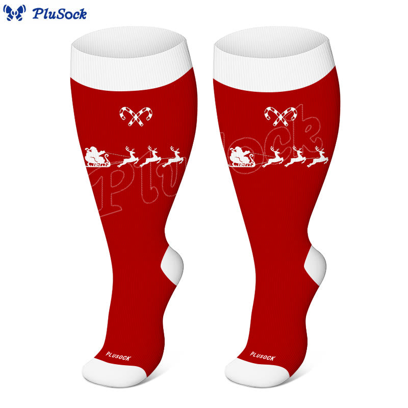 Kompressionsstrümpfe „Candy Cane Elk“ in Übergröße (3 Paar) - image 9