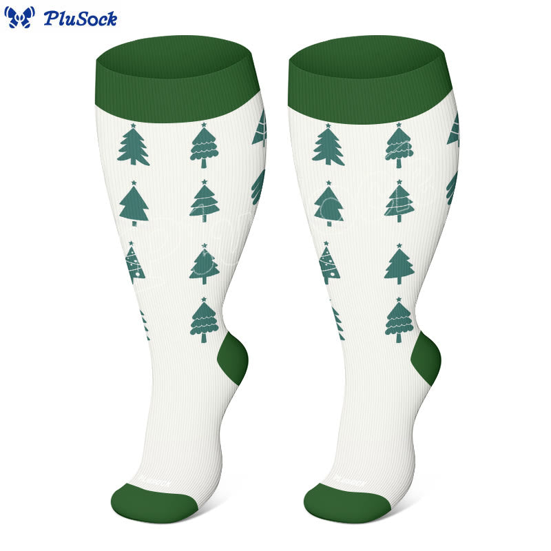 Kompressionsstrümpfe mit Weihnachtsbaum und Schneemann in Übergröße (3 Paar) - image 8