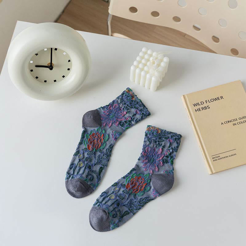 Viertelsocken mit französischem Muster (5 Paar) - Blau - EU36-40 (US3-7) - image 11