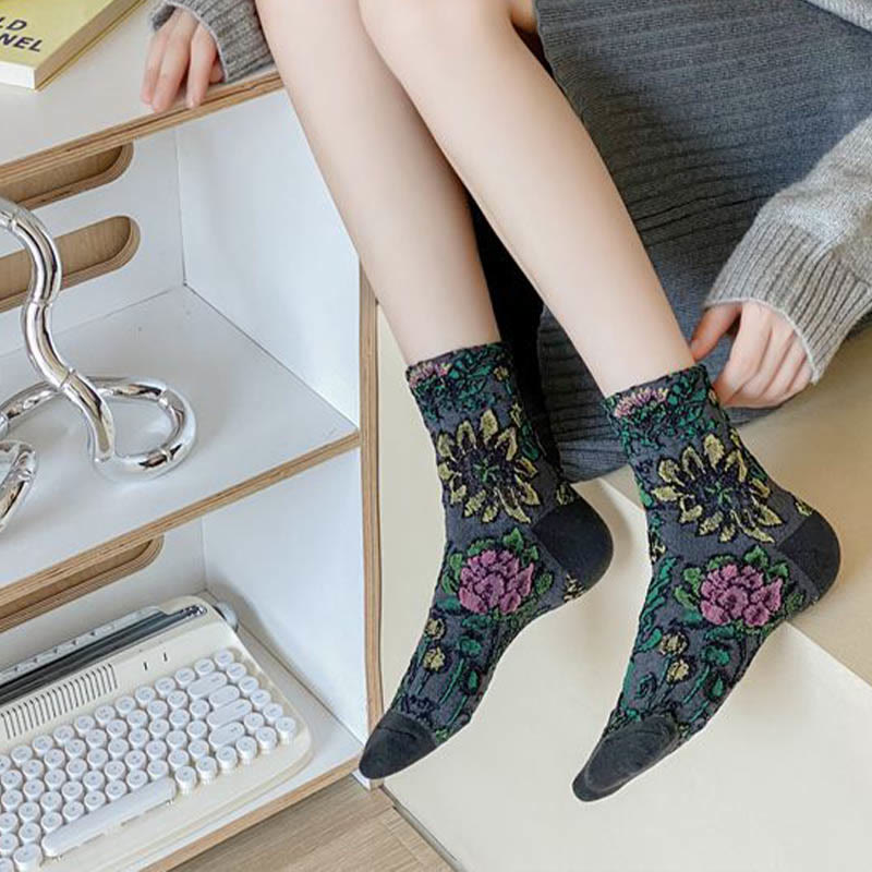 Viertelsocken mit französischem Muster (5 Paar) - image 4