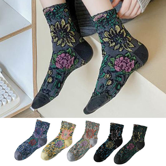 Viertelsocken mit französischem Muster (5 Paar) - Mehrfarbig - EU36-40 (US3-7) - image 1