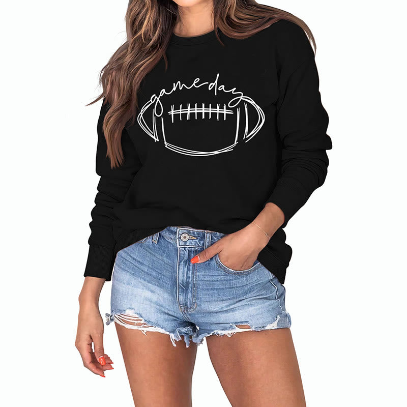 Weißes Sweatshirt mit Rugby-Print in Übergröße