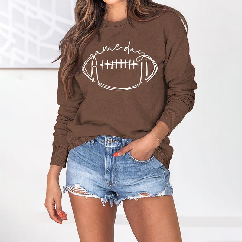 Weißes Sweatshirt mit Rugby-Print in Übergröße