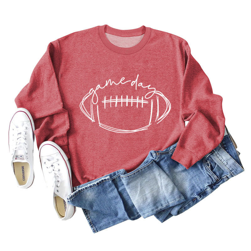 Weißes Sweatshirt mit Rugby-Print in Übergröße