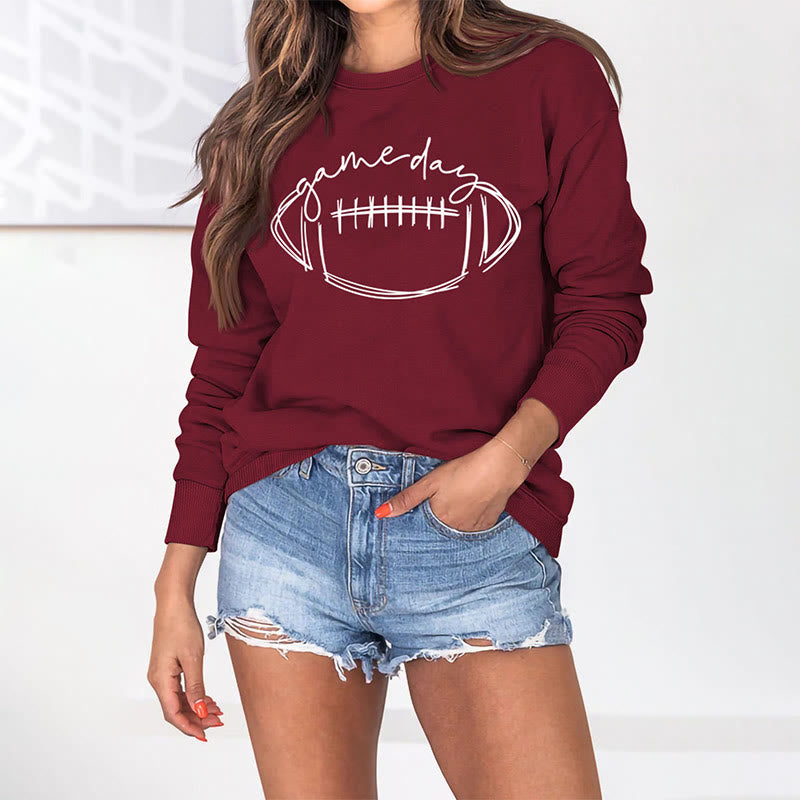 Weißes Sweatshirt mit Rugby-Print in Übergröße