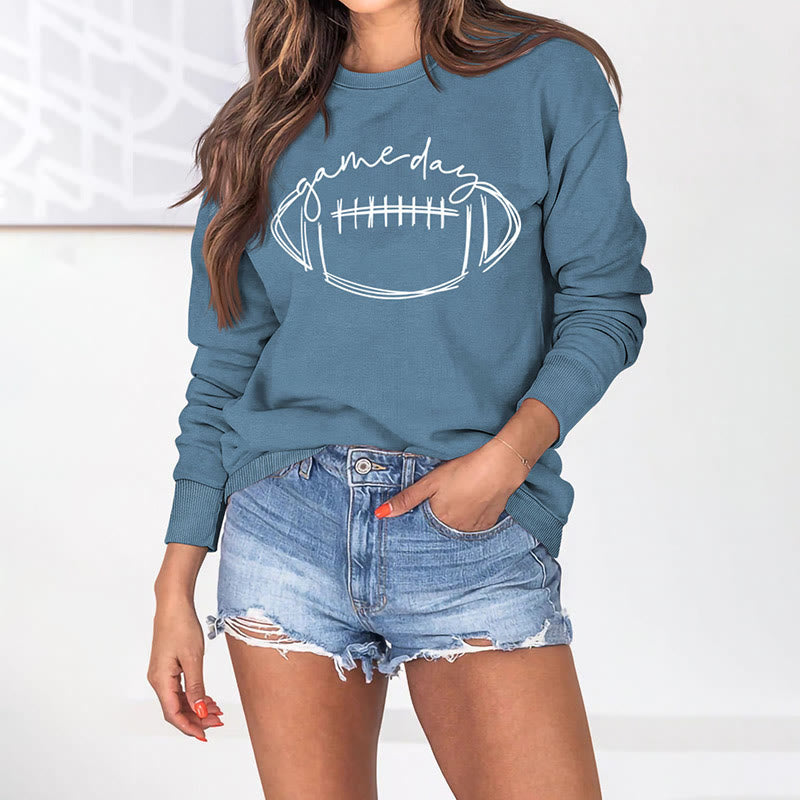 Weißes Sweatshirt mit Rugby-Print in Übergröße