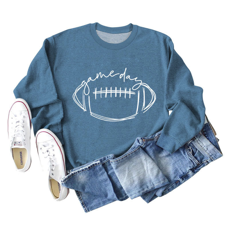 Weißes Sweatshirt mit Rugby-Print in Übergröße