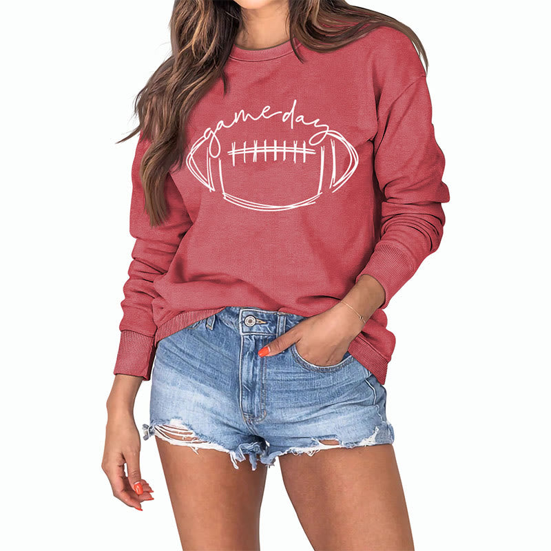 Weißes Sweatshirt mit Rugby-Print in Übergröße