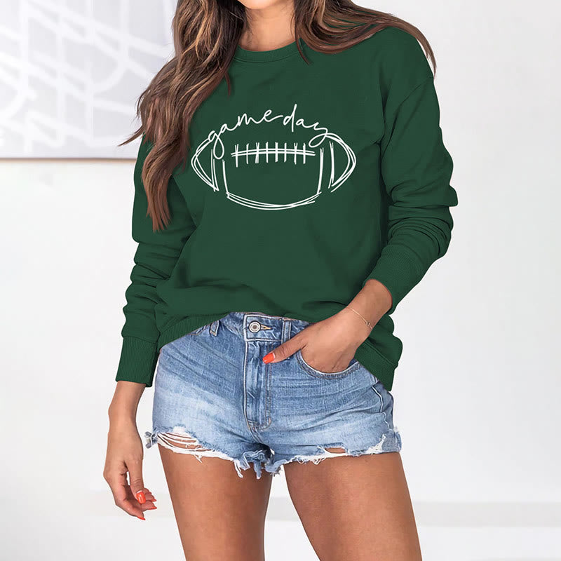 Weißes Sweatshirt mit Rugby-Print in Übergröße