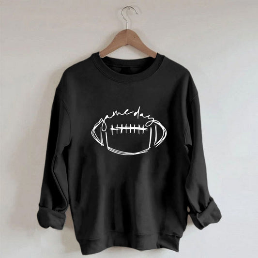 Weißes Sweatshirt mit Rugby-Print in Übergröße
