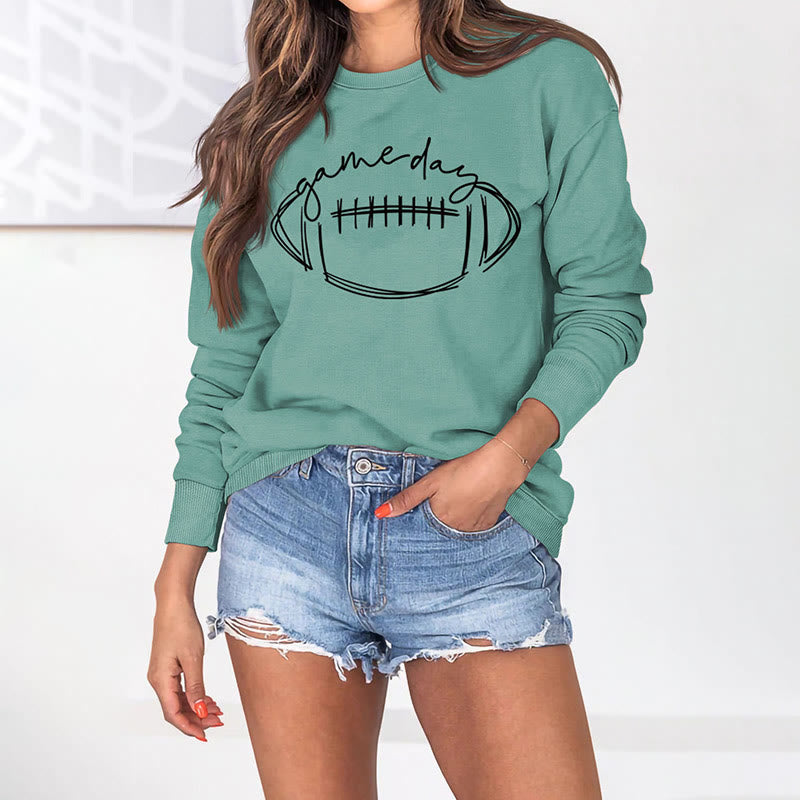 Schwarzes Sweatshirt mit Game Day-Print in Übergröße