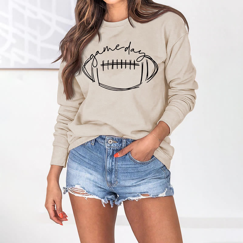 Schwarzes Sweatshirt mit Game Day-Print in Übergröße