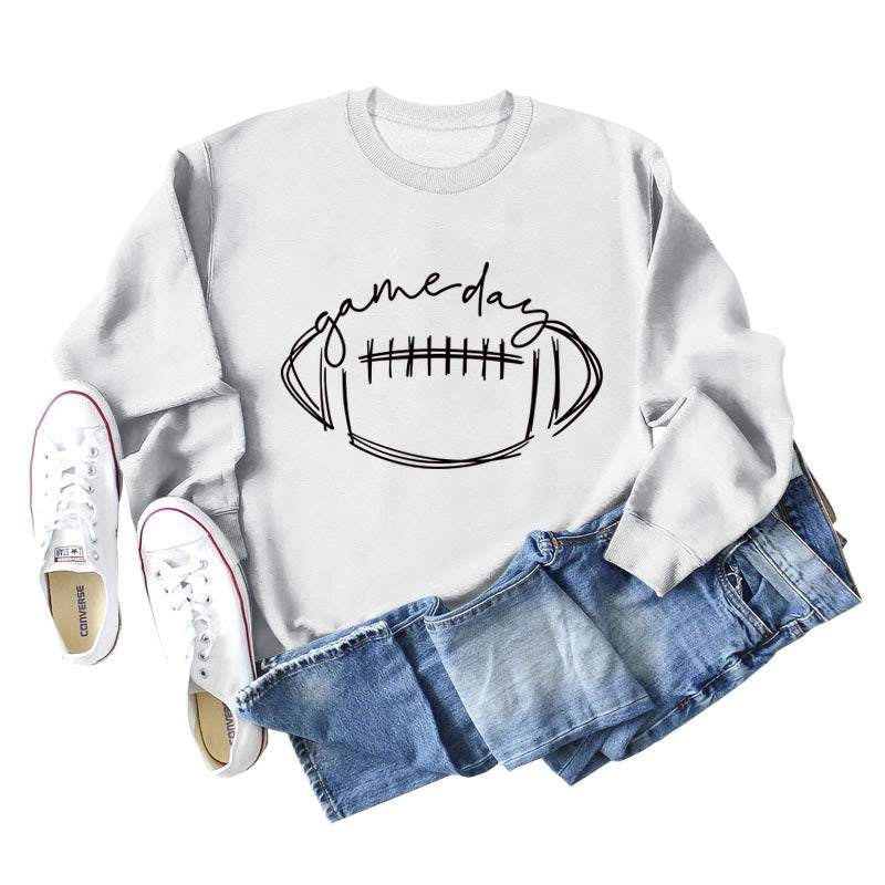 Schwarzes Sweatshirt mit Game Day-Print in Übergröße